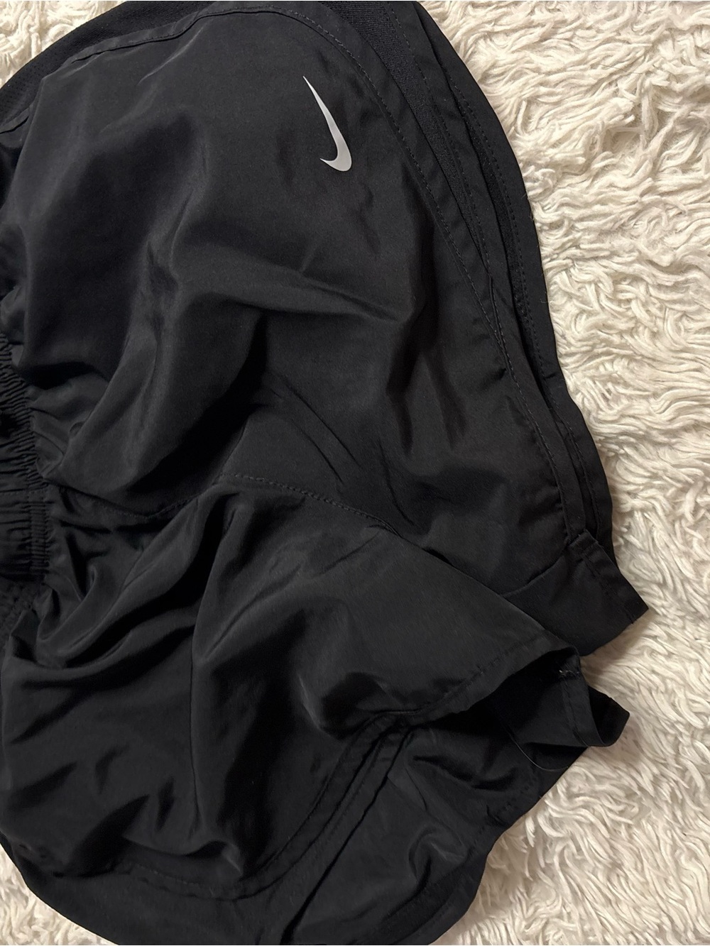 Nike Black Athletic Running Shorts with Reflective Swoosh